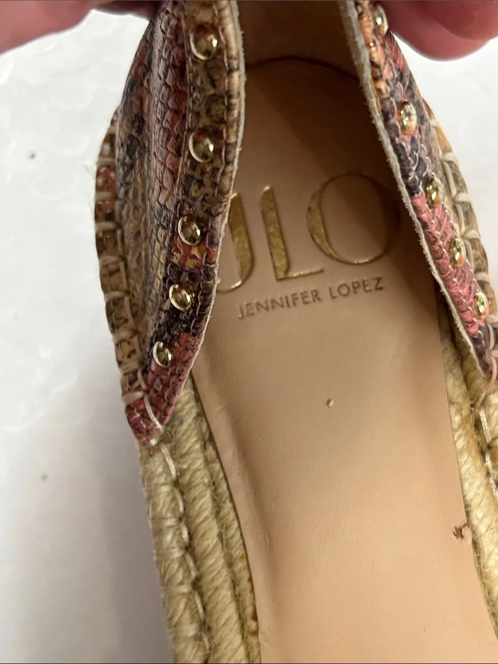 Women's Pink Snake-Print Espadrille Sandals with Ankle Strap